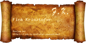 Fink Krisztofer névjegykártya